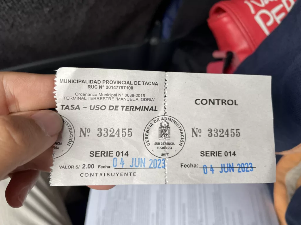 Tacna跨境巴士車票