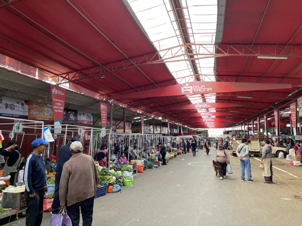 Tacna跨境車站旁邊的市場