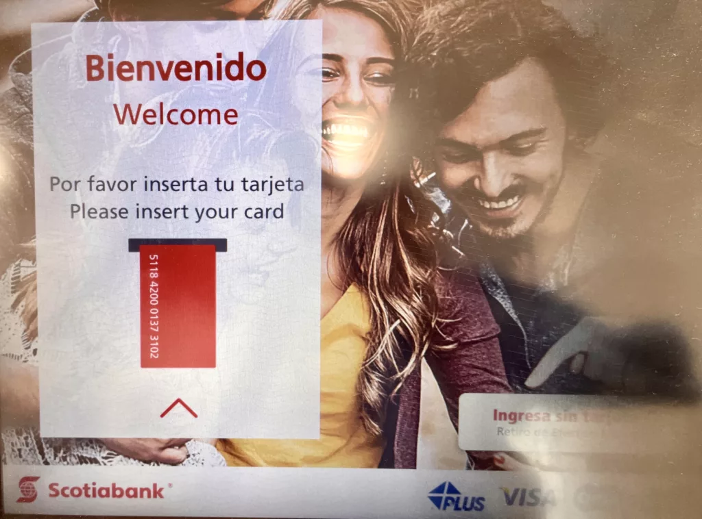 Scotiabank的ATM提領畫面